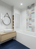 Projekt wnętrza łazienki w nowoczesnym stylu.