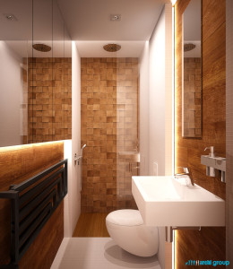 Projekt wnętrza łazienki w domu jednorodzinnym w Zabrzu
