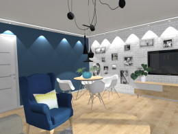 Projekt koncepcyjny salon w bloku