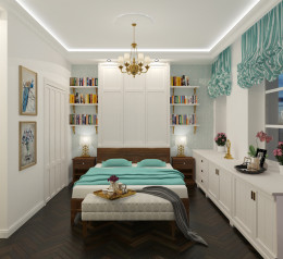 Sypialnia w stylu klasycznym z garderobą