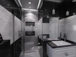 Czarno-biała elegancja w łazience