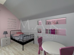 Projekt koncepcyjny pokój dla dziewczynki - Góra Siewierska