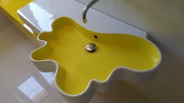 aranżacja wnętrz Koszalin / projekt łazienki crazy yellow